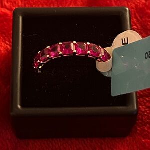 Ruby Red Corundum gold Gemstone eternity Ring size 9